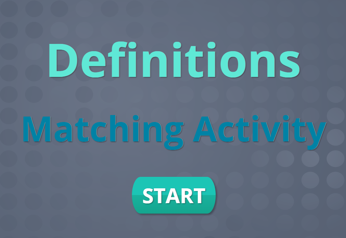 Definitions, Matching Activity Interactive
